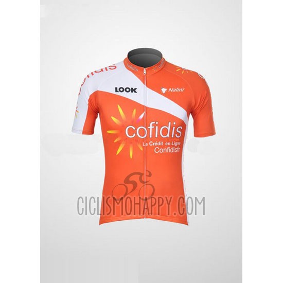 Cofidis Cycling Jersey Bib Short 2012 Short Sleeve Orange